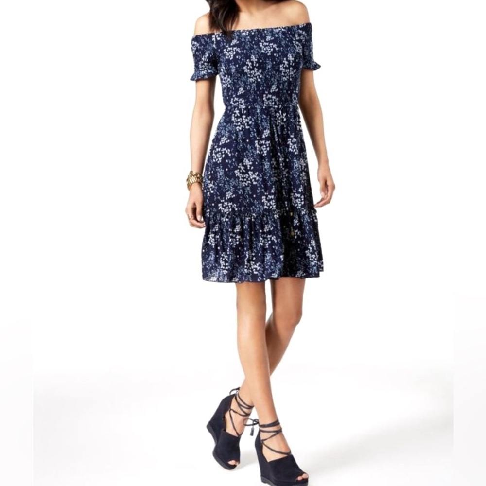 Michael Kors Navy Floral Mini Dress
